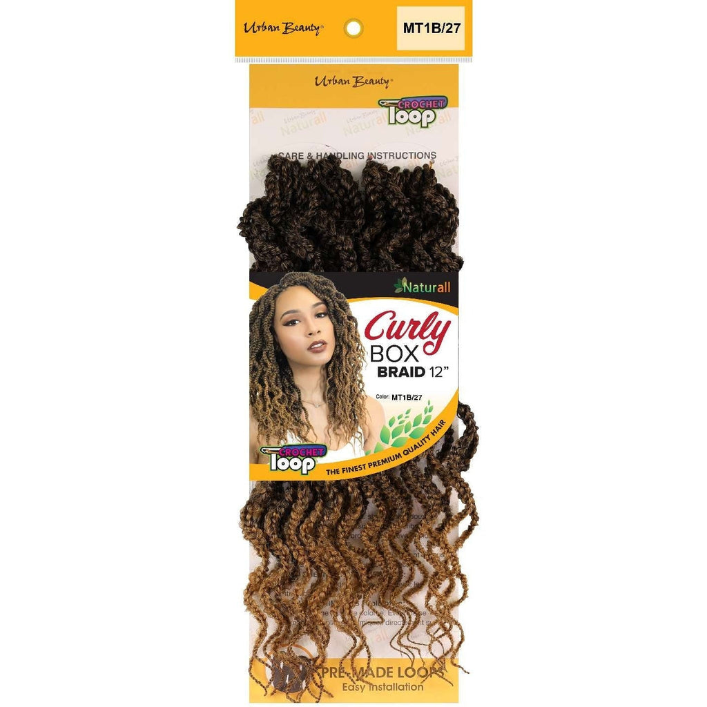 Urban Beauty Synthetic Box Braid Curly Style 12 Inch Color #MT1B/27