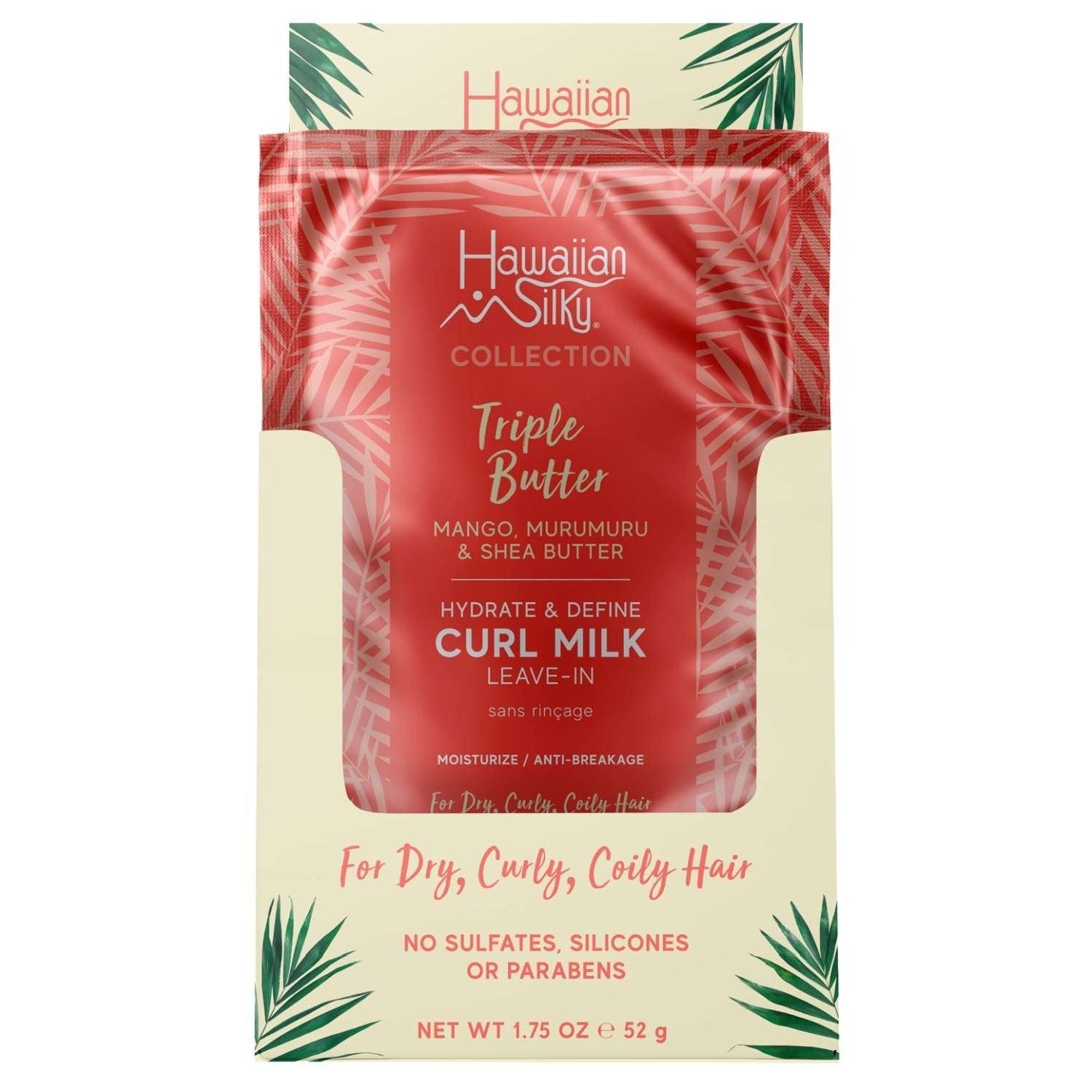 Hawaiian Silky Collection Triple Butter Hydrate  Define Curl Milk Leave-In Moisturizer Display Box