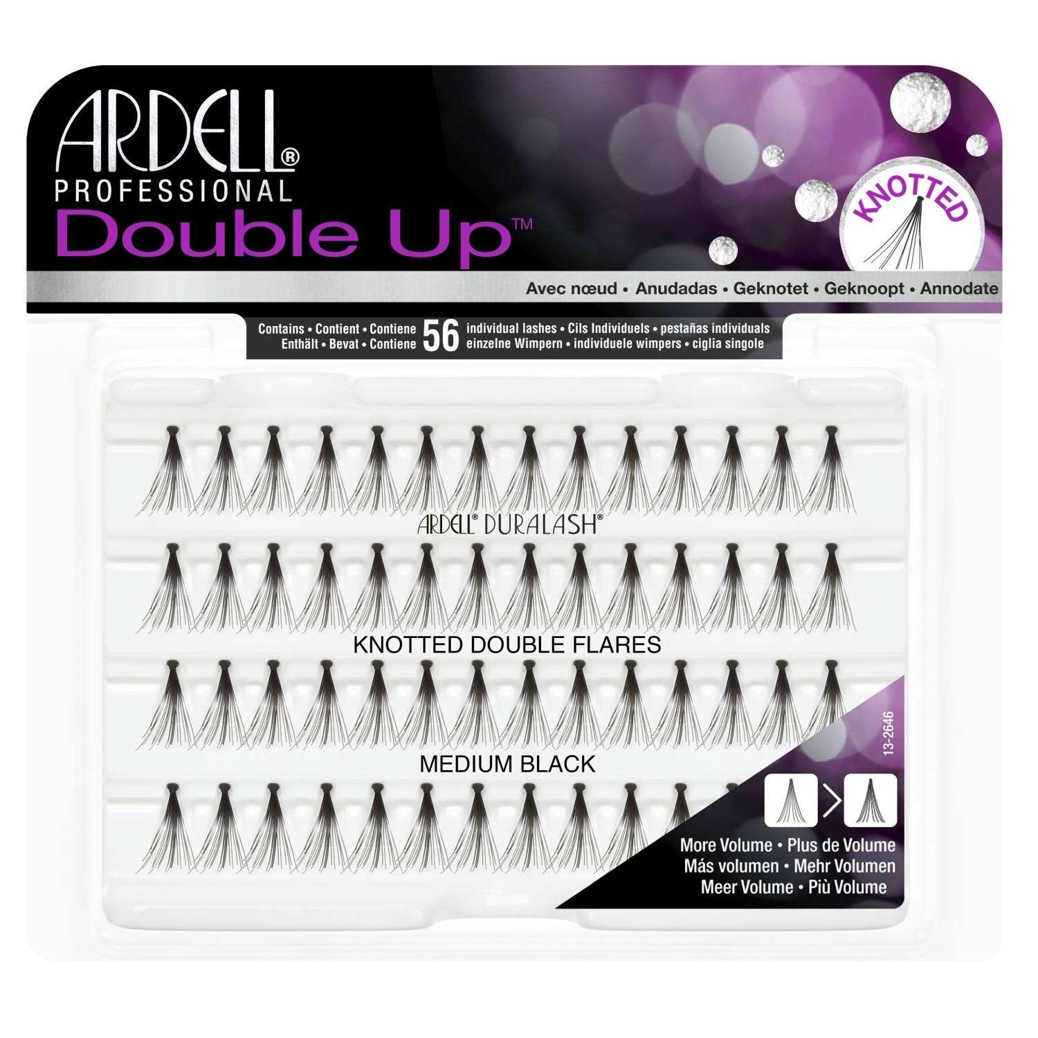 Ardell Double Up Knotted Double Flare Individuals - Medium Black