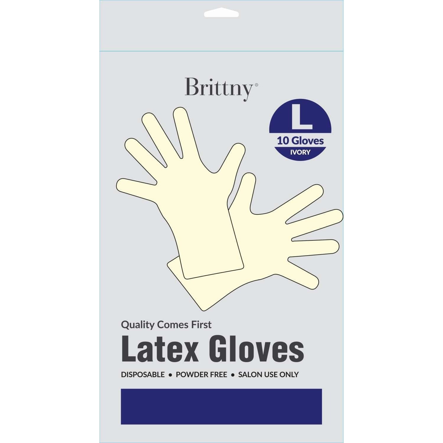 Brittny Latex Gloves 10 Pieces Pack Large